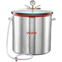 VEVOR Vakuumkammer 56,8 L aus Aluminiumlegierung, Entgasungskammer mit Gehärtetem Glasdeckel, Schlauch und Luftfilter, für Harzguss, Holzstabilisierung und Silikon, Epoxidharz und Ätherische Öle