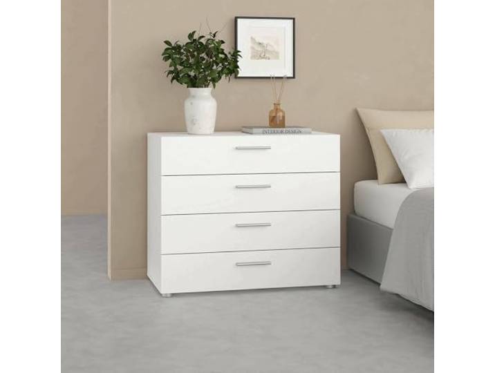 Dmora - Kommode Marinette, Mehrzweckkommode, Schlafzimmerkommode, Schrank mit Schubladen, 80x40 h68 cm, Weiß