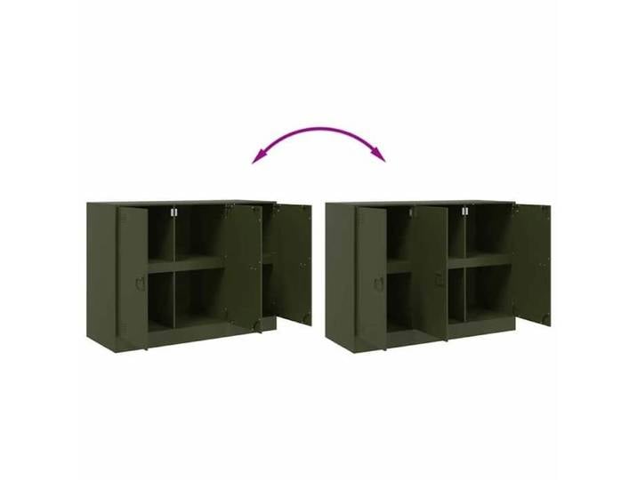 [France Stock]Buffet - vert olive - 99x39x73cm - acier - - Commode/Organisateur salon[64429]