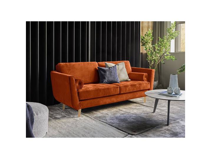 Canapé Vieux Lyon 2-3 places Cuivre/Bronze Microfibre Panja 205 x 85 x 96cm Industriel