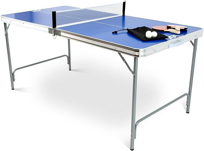 Tischtennistisch klappbar Fabula für Kinder und Jugendliche, Indoor & Outdoor Tischtennistisch midi groß 165x84x72, Tischtennisplatte faltbar mit Netz, Schläger, Ball