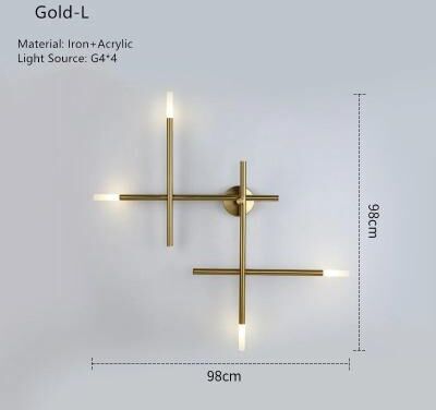 Uplift Picks Modern Minimalist LED Wall Sconce Cross Design Decorative Wall Lamp gold L warm Light