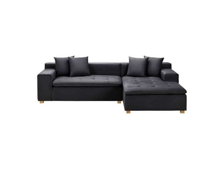 Ecksofa Samt Dunkelgrau