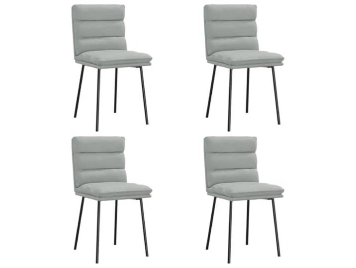 Fisinber Esszimmerstühle 4er Set, Polsterstuhl mit Samtbezug, Hellgrau Vielseitig einsetzbar für Küche, Gästezimmer und Schlafzimmer mit dickem Schaumstoffpolster für bequemes Sitzen.