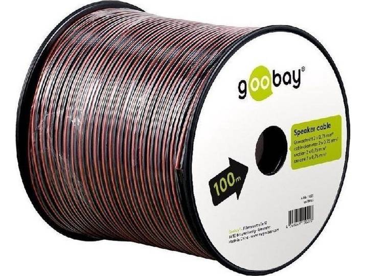 Goobay Luidspreker kabel (CCA) - 2x 0,50mm² - 100 meter - rood/zwart