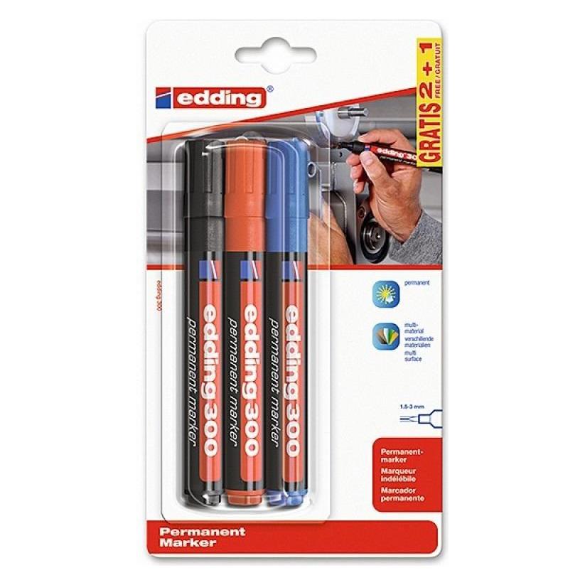 Edding Permanent-Marker Farbig Assortiert 3 Stück (3x) (4-300-3-S999)