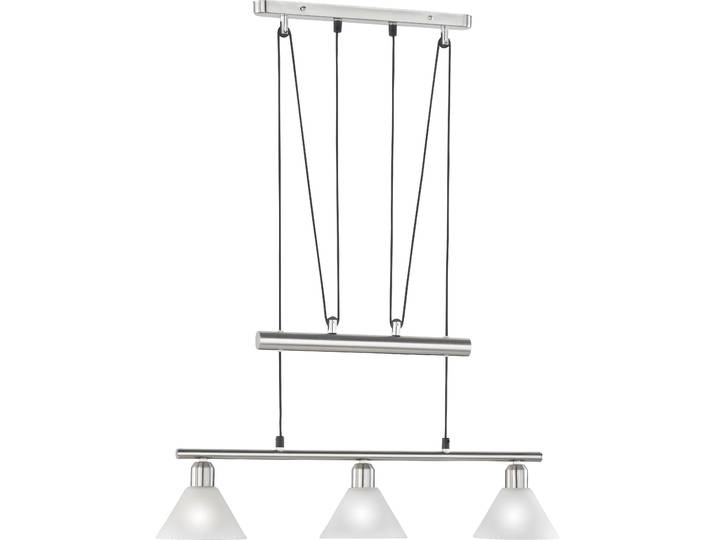 TRIO LEUCHTEN Pendelleuchte Stamina , weiß (edelstahlfarben, weiß), 3, Leuchten, Hängeleuchte, Hängelampe, höhenverstellbar, Pendelleuchte