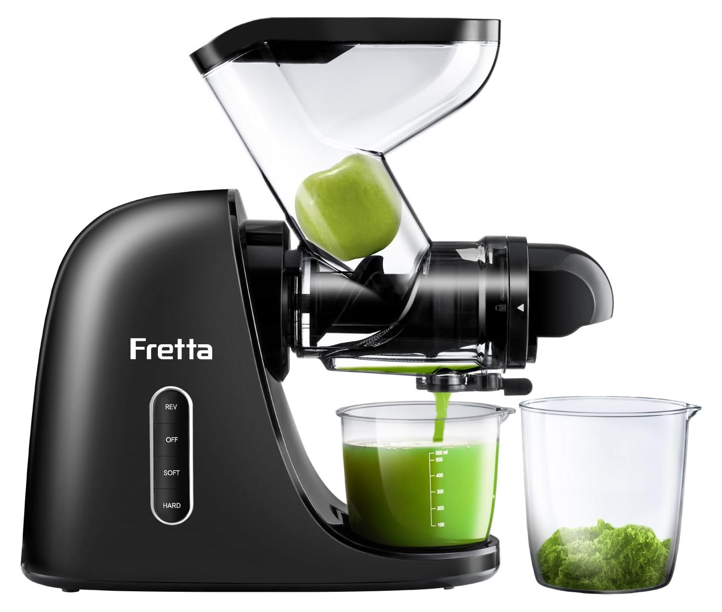 Slow Juicer 200 W, 76 mm Öffnung, Kaltpress-Technologie, Schwarz