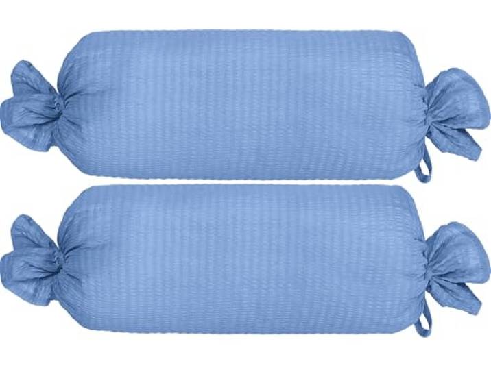 Erwin Müller Nackenrollenbezug Wertingen 2er-Pack Edel-Seersucker blau Größe 40x15 cm Ø