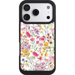 Nivocase Handyhülle für Apple iPhone 18 Pro Hülle NIVOpure Case Schwarz Blumen Frühling Muster (Apple iPhone 18 Pro), Smartphone Hülle, Schwarz