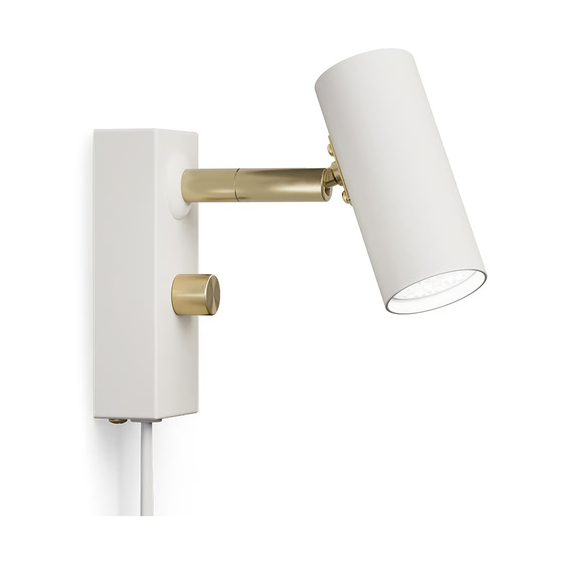 Belid Cato Wandlamp Matwit-glanzend Messing