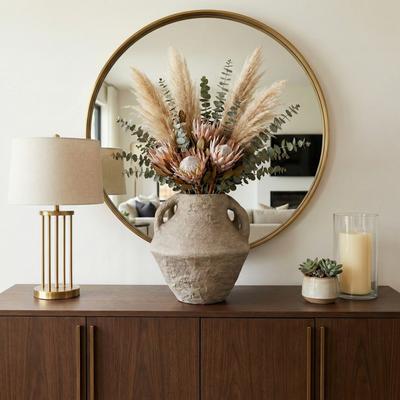 Sagebrook Home Decorative Vase - Paper Mache Rustic Handles
