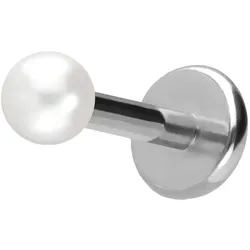 Titan Labret mit Push Fit SYNTHETISCHE PERLE