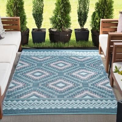 Alise Rugs Sundown Moroccan Abstract Indoor/Outdoor Area Rug