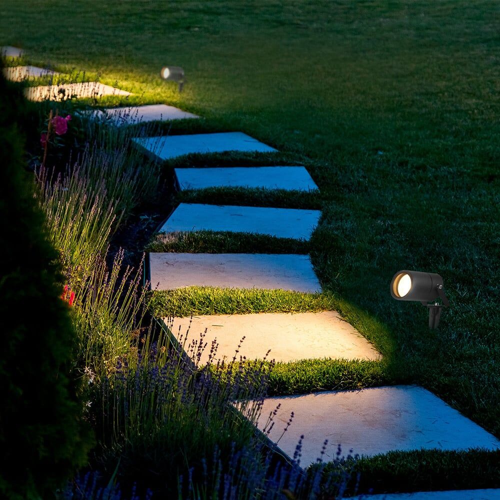 Spiky Corten Faretto Da Giardino Con Picchetto Orientabile Ip65