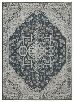 Style Haven Ingram Two-Tone Medallion Blue/ Grey Area Rug