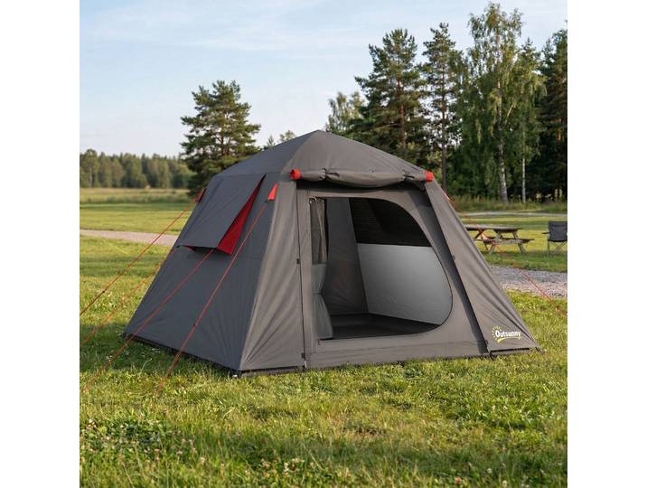 Outsunny Tente Dôme 2 Places Étanche 2 Portes 2 Fenêtres Camping