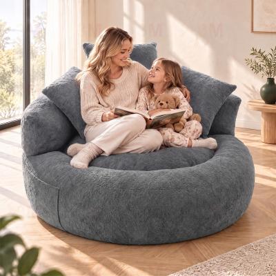 Kodotan sofa 5FT Ultra Cozy Round Memory Foam Sofa,Oversized Floor Bean Bag Chair with 3 Matching Pillows,Ergonomic Comfy Lazy Lounge Chair