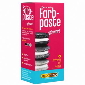 Decocino Lebensmittelfarbe Farbpaste, wasserlöslich, schwarz, in der Tube, 20 g