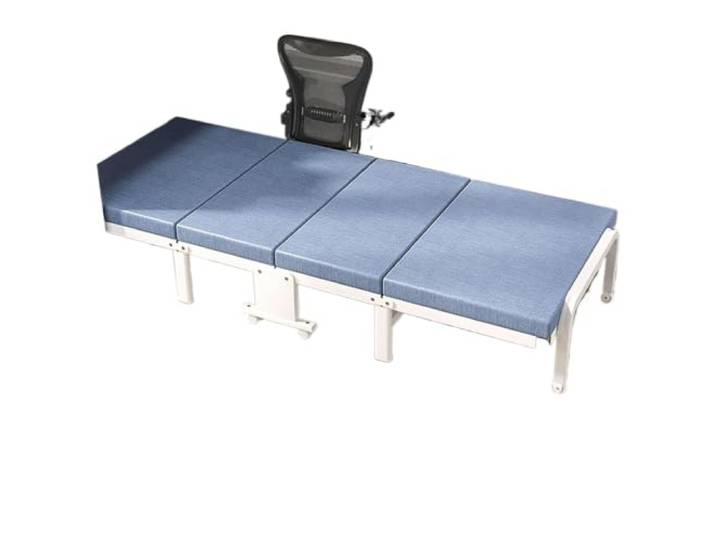EBzvblxm Klappbares Gästebett mit Stahlrahmen Mehrfarbiger Stahlrahmen 190 x (65–85) x 20 cm for Camping, Zuhause, Büropausen: Schlafplatz(Blue,190x65x20cm)