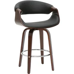 Design Barhocker schwarz und dunkles Holz 65 cm ARAMIS