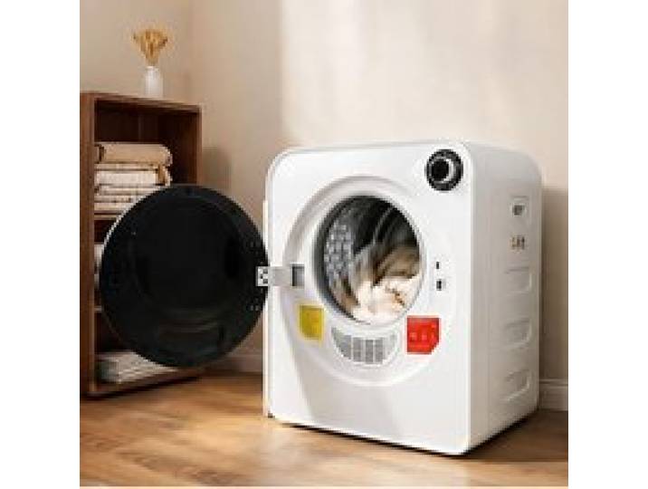 Sèche-linge électrique compact 3 kg - Tambour inox - 4 programmes - Chauffage PTC céramique - Fixation murale ou empilable - Blanc