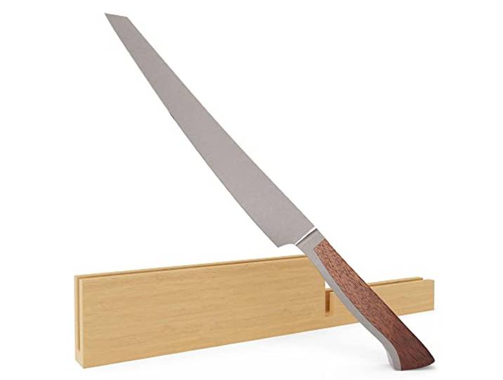 Güde Solingen - Schinkenmesser geschmiedet, 21 cm, Walnussholz, mit Holzscheide, CAMINADA, Tranchiermesser, Handmade Germany