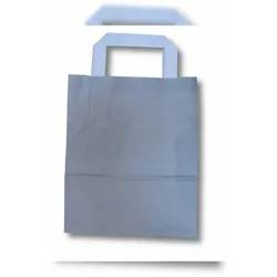 VEPATIM 250x Papiertragetaschen aus Kraftpapier 220+100x280mm grau
