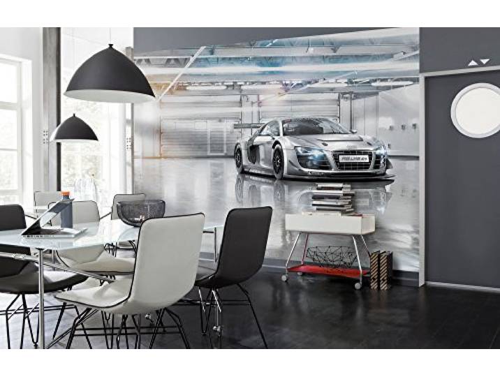 Komar Fototapete AUDI R8 LE MANS 368 x 254 cm Tapete, Wand, Dekoration, Wandbelag, Wandbild, Wanddeko, Rennauto, Garage, Schnell, Auto 8-957