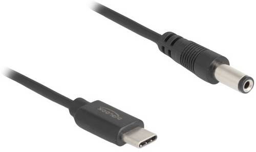 Delock USB-Ladekabel USB-C Stecker, DC Stecker 5,5mm 1.00m Schwarz 85397