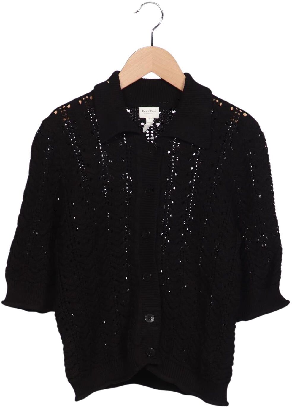 Part Two Damen Strickjacke, Schwarz, Gr. M, Baumwolle - Second Hand
