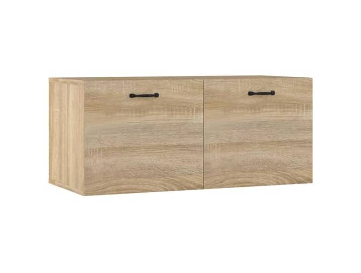 PUGYNBK Wandschrank aus Holz, Sonoma-Eiche, 80 cm Schwebendes Regal mit Fächern, feuchtigkeitsbeständig, für Bücher und Dekoration