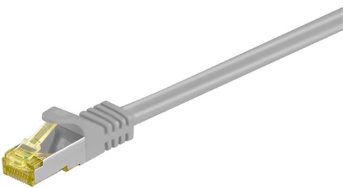 15X Goobay 91648 RJ45 Patchkabel CAT 6A S/FTP (PiMF), 500 MHz mit CAT 7 Rohkabel, Grau, 15 m - LSZH halogenfrei, Kupfer, RJ45 (CAT 6A) Stecker