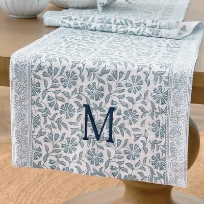Bluebell Botanical Table Runner - Grandin Road