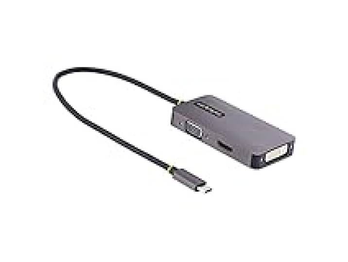 StarTech Adaptateur USB-C vers HDMI/DVI/VGA, 4K 60Hz (118-USBC-HDMI-VGADVI)