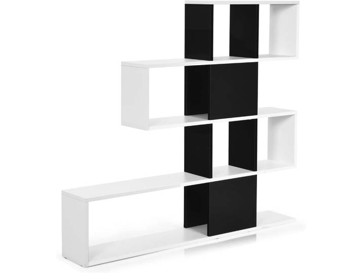 Bibliothèque sur pied à 4 niveaux étagère ouverte noir 120x19,5x120cm