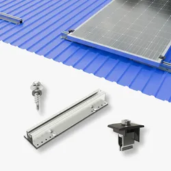 Trapezblech-Montageset für 2 Module mit Kurzschienen