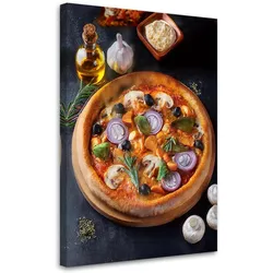 LEINWANDBILD Pizza-Food-Küchenbar 70x100cm