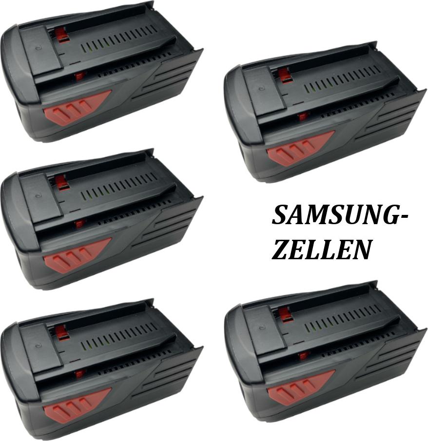 5x Trade-Shop Li-Ion Akku, 36V 4000mAh für Hilti AG 125-A36, AG125, AG 150-A36, AG150, B36, B36V, RC 4/36-DAB, SR 30-A36, SR30, TE 300-A36, TE 60-A36