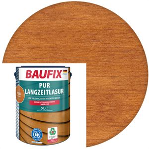 Baufix Holzlasur PUR-Langzeitlasur, 5,0l, innen & außen, wetterfest, teak