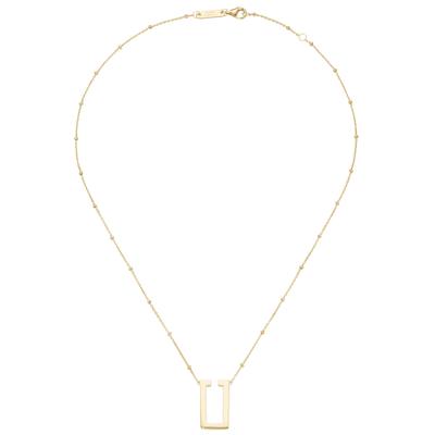 Collier "Mittelteil U-förmig, glänzend, Silber 925", gold, GIORGIO MARTELLO MILANO, Halsketten, Damen, 45cm, Collier