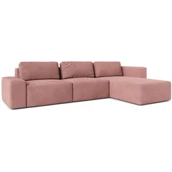 ECKSOFA L Form Arkleton Rosa 360/180/93 cm Rechts Bequem & Modern