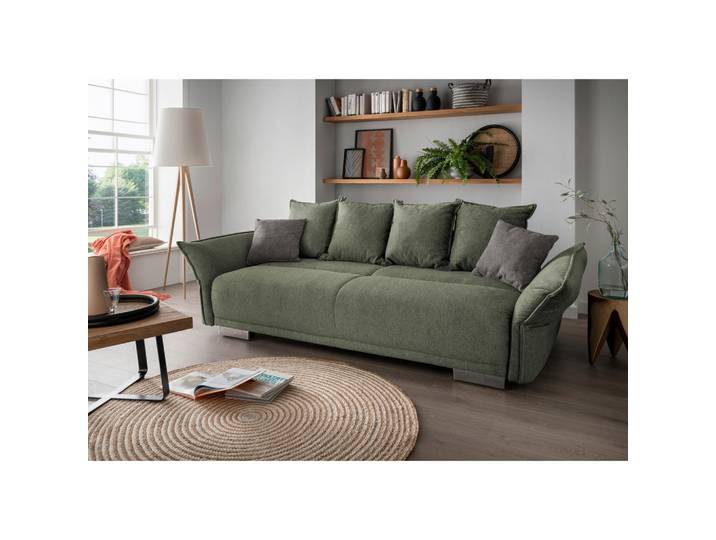 Livetastic Bigsofa, Dunkelgrün, Kunststoff, Füllung: Schaumstoff, 242x71x90 cm, Made in EU, Rücken echt, Wohnzimmer, Sofas & Couches, Bigsofa
