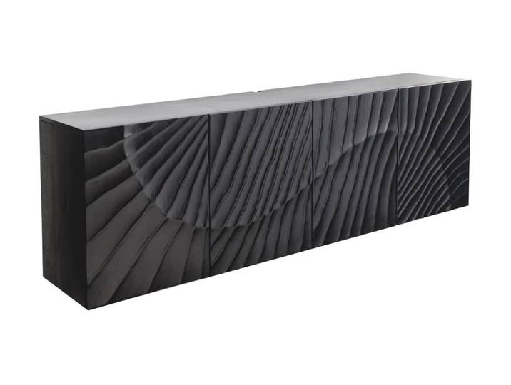 Buffet suspendu en manguier massif noir 177cm