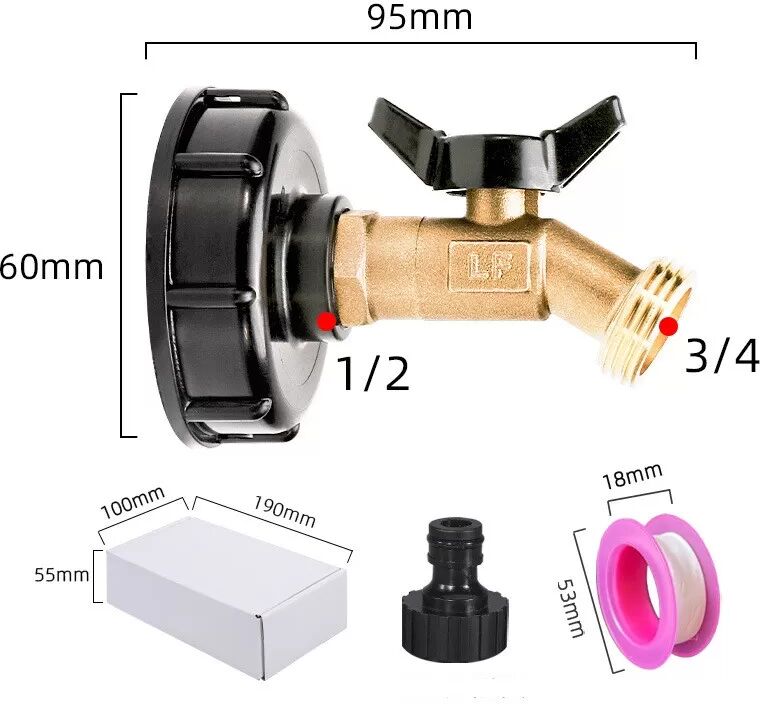 INF Kit de conversion de robinet en laiton avec vanne 4 voies et buse standard