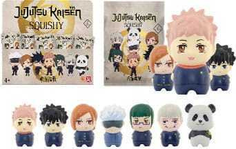 YuMe Toys Jujutsu Kaisen Squish Hero anti-stress figuurtjes, 8 cm, display van 12 stuks