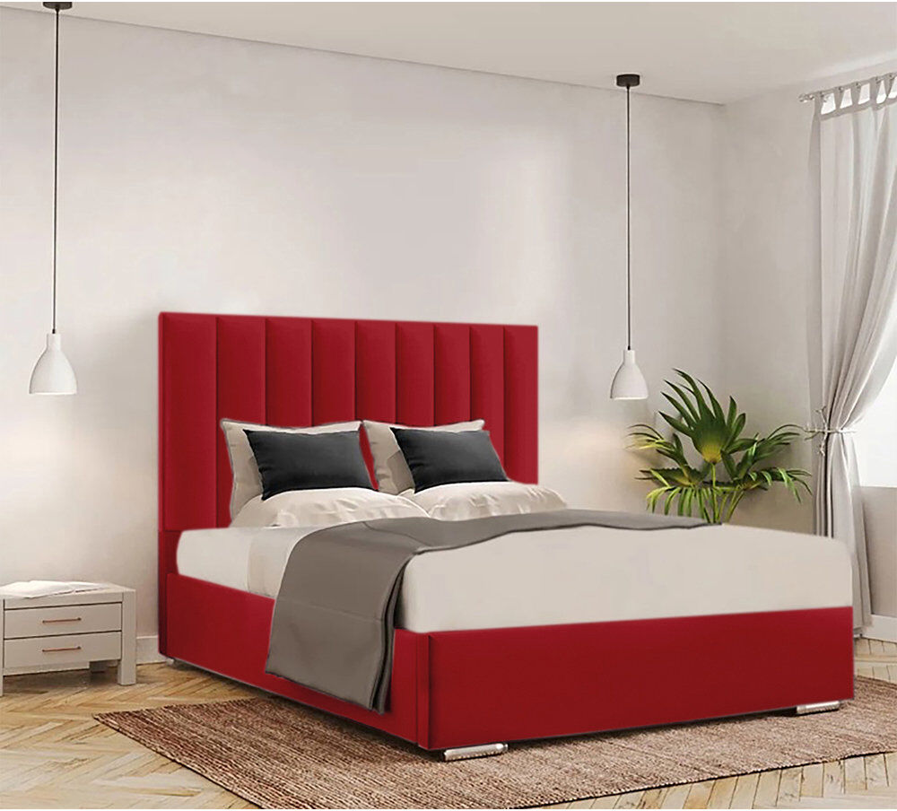 Ivy Bronx Caylob Upholstered Bed Red Double (4'6)