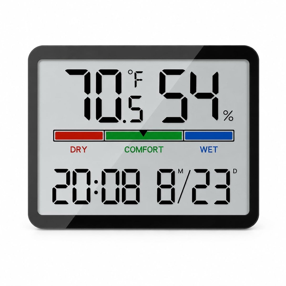 Digitale hygrometer en binnenthermometer met luchtvochtigheidsmeter en comfortindicator - Zwart