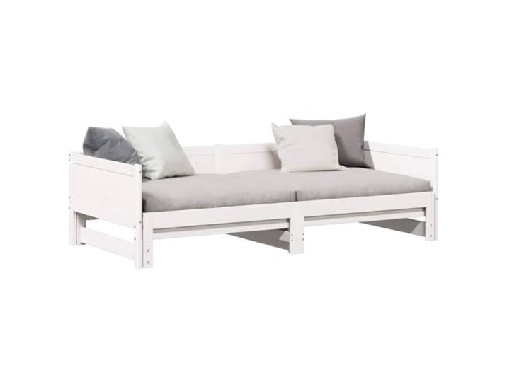 PUGYNBK Tagesbett, klappbar, 203,5 x 184 x 56,5 cm Massives Kiefernholz, Ausziehbett, Rückenlehne beendet, einfache Montage, Reinigung mit feuchtem Tuch