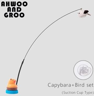 Uplifted Finds Capybara & Plush Fowl Interactive Teaser Wand (70cm) sucker Bird